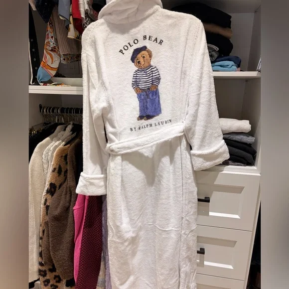 NWT Ralph Lauren White Terry Cloth Robe - Picture 2 of 8